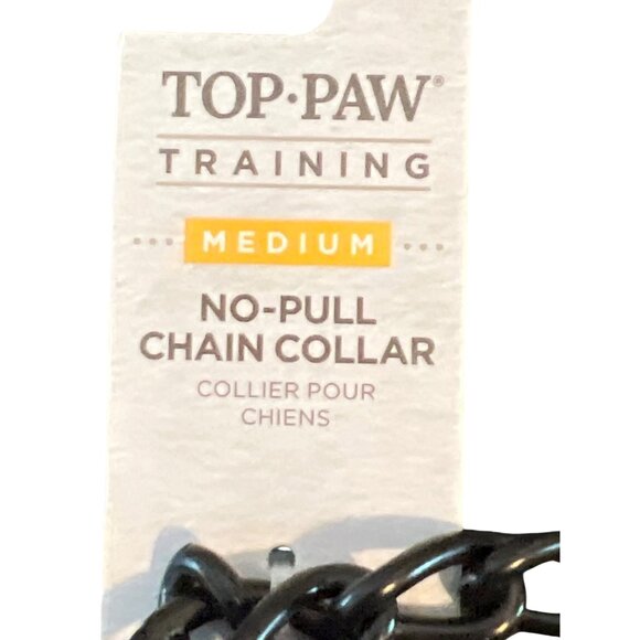 Top Paw No Pull Chain Dog Training Collar Black Metal Adjustable Sz Medium NWT - Picture 3 of 4